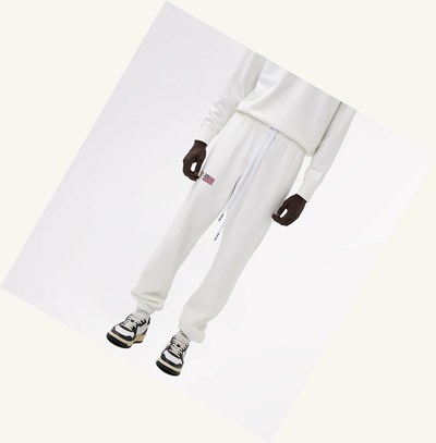 Men's Autry Fleece Sweatpants White | 108563UQG