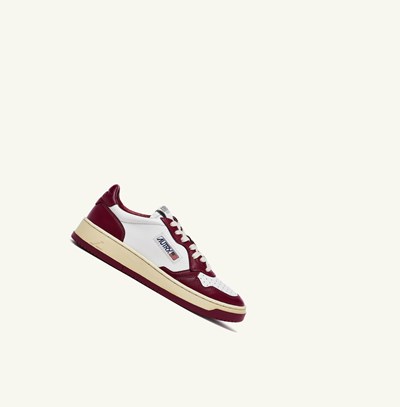 Men's Autry Medalist Low Trainers White Burgundy | 014723NDQ