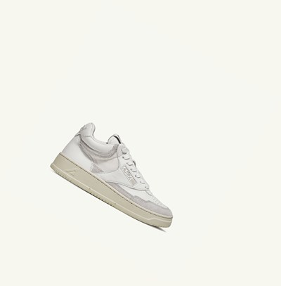 Men's Autry Open Mid Trainers White | 064528ZWB