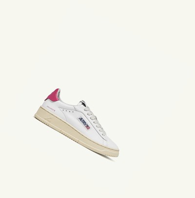 Women's Autry Dallas Low Trainers White Fuchsia | 835610IAP