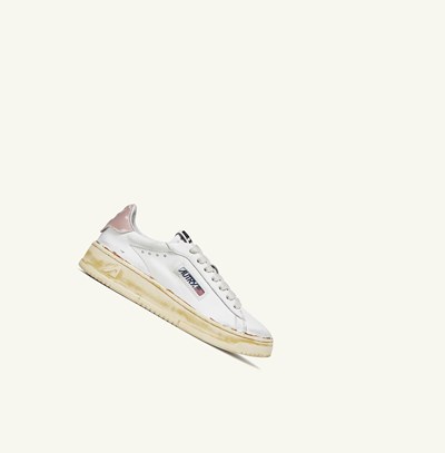 Women's Autry Dallas Super Vintage Low Trainers White Pink | 501749IBP