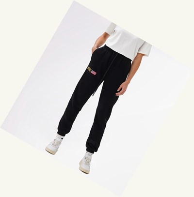 Women's Autry Fleece Pants With Embroidery Logo Sweatpants Black | 549387OQH