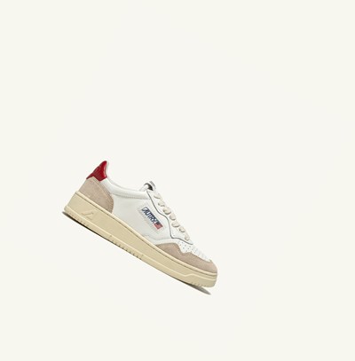 Women's Autry Medalist Low Trainers White Red | 874156QTW