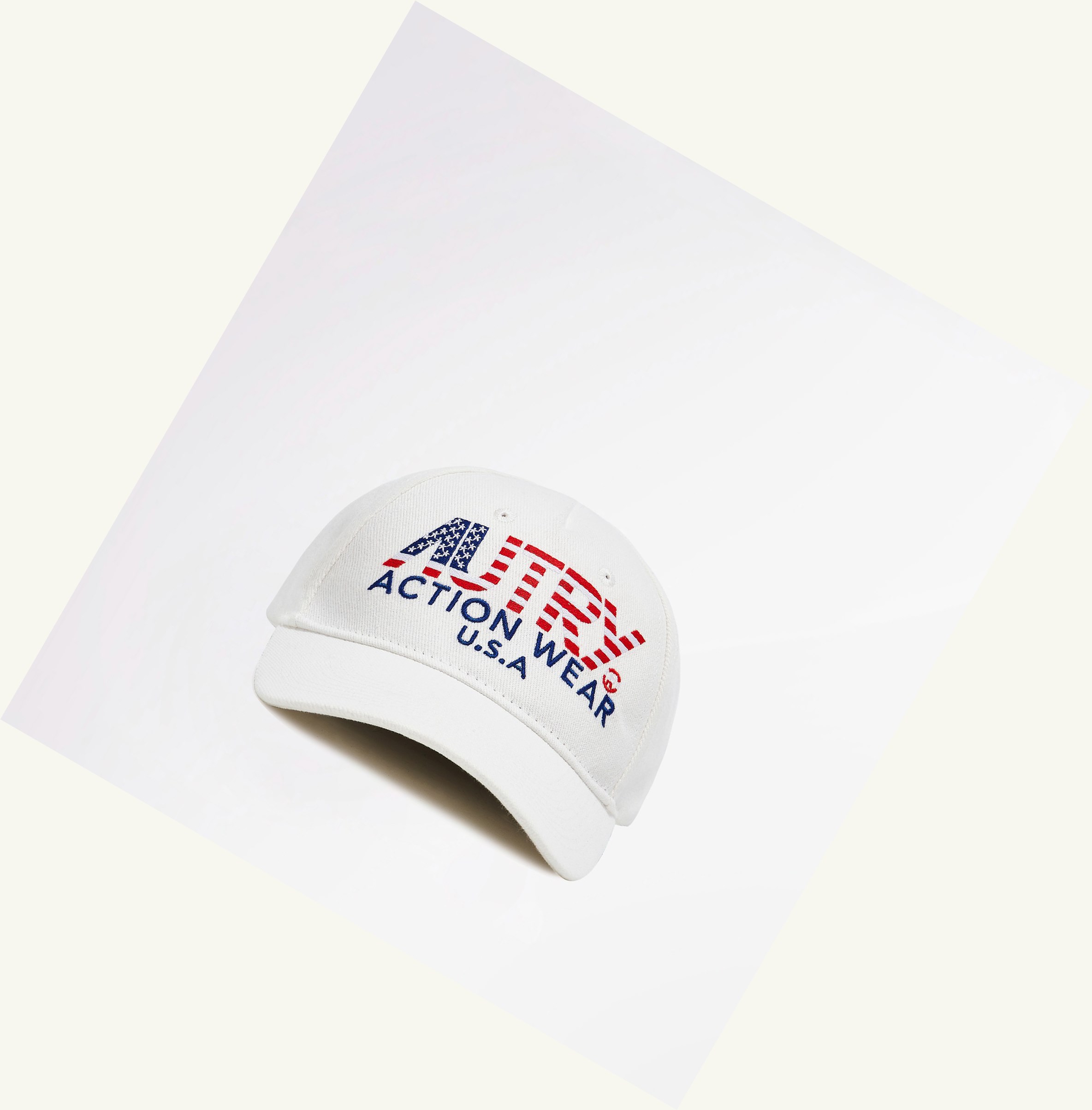 Men\'s Autry Iconic Logo Flag Hats White | 093165YXA