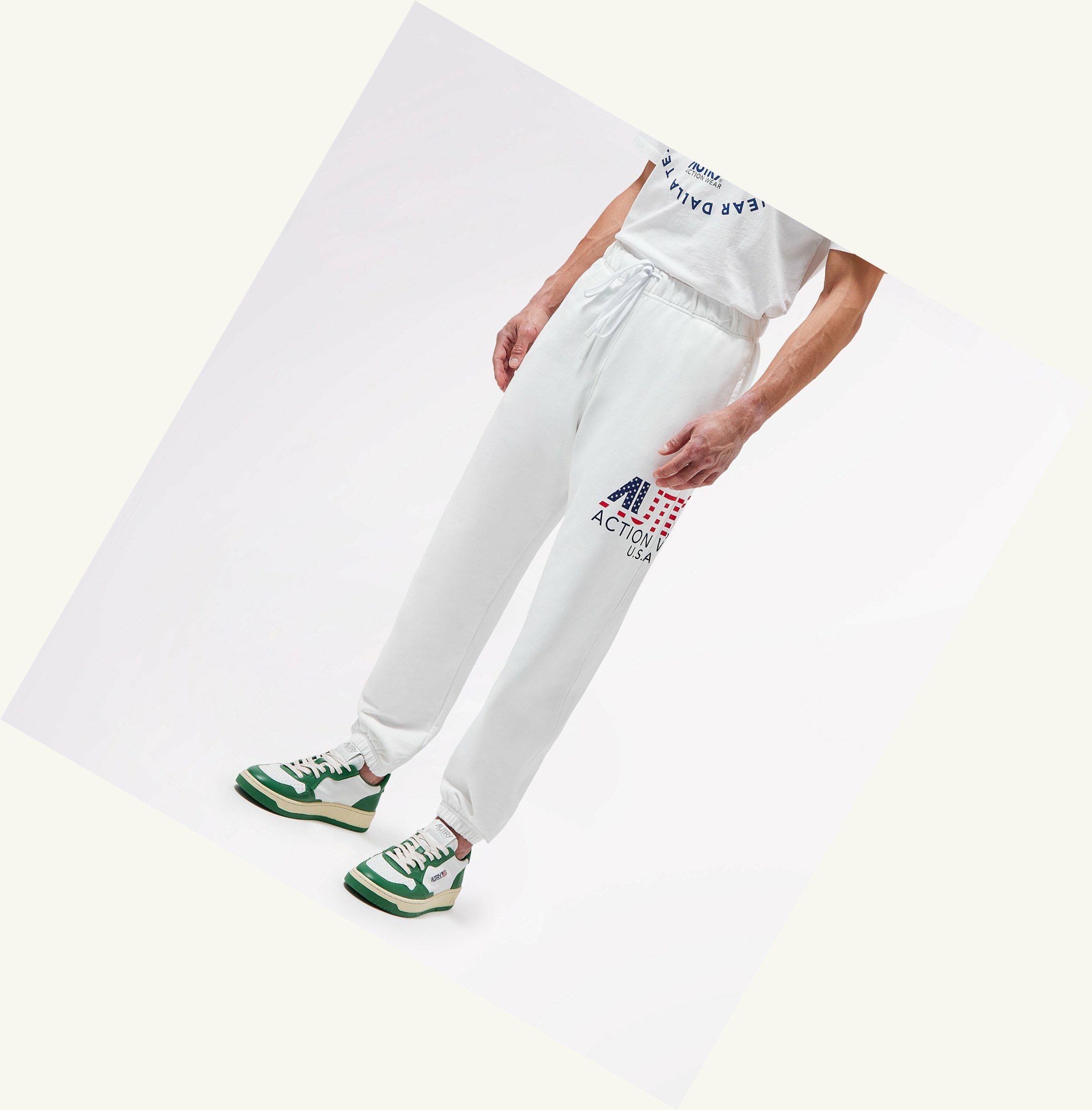 Men's Autry Iconic Logo Sweatpants White | 571302EYT