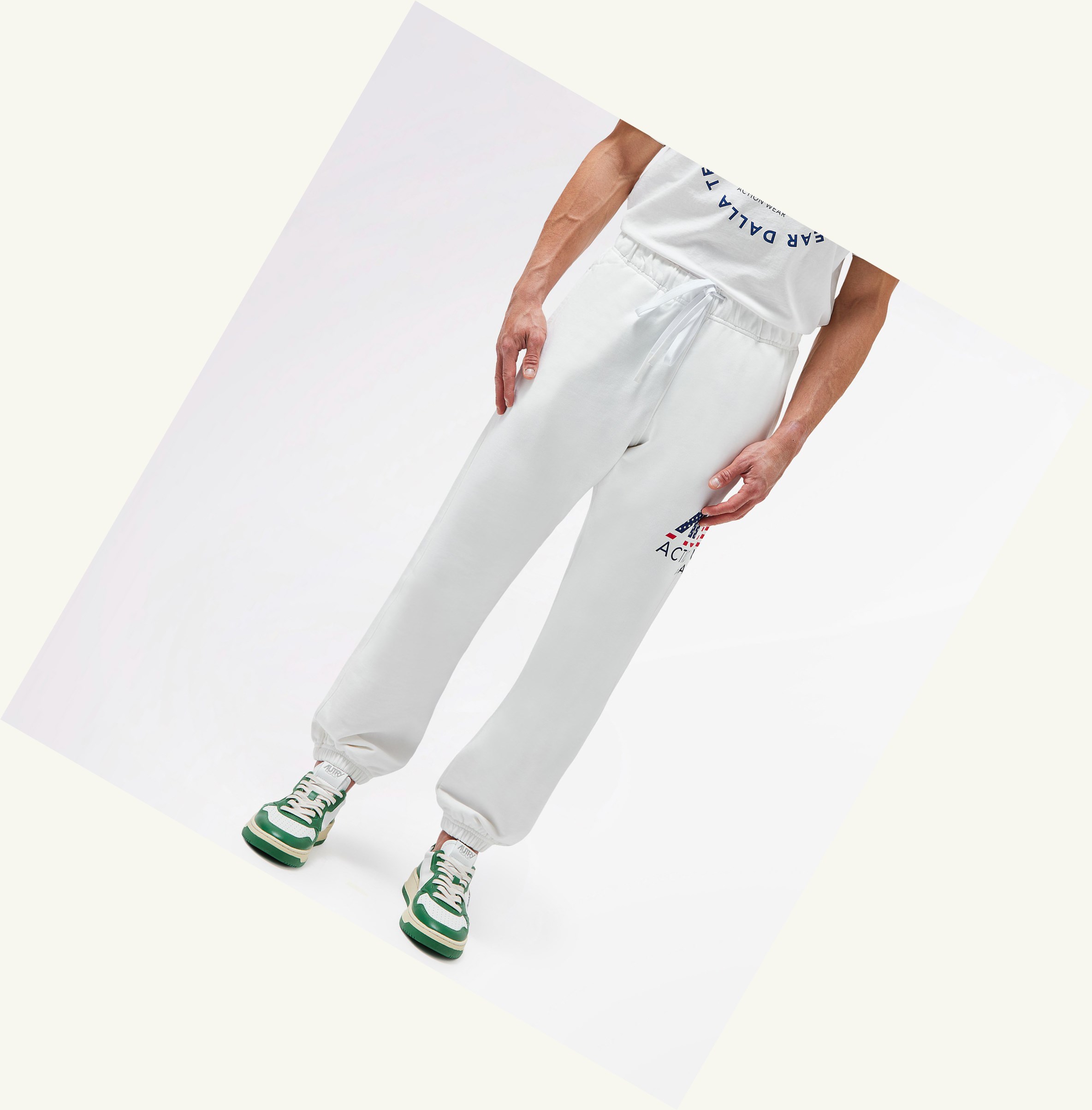 Men\'s Autry Iconic Logo Sweatpants White | 571302EYT