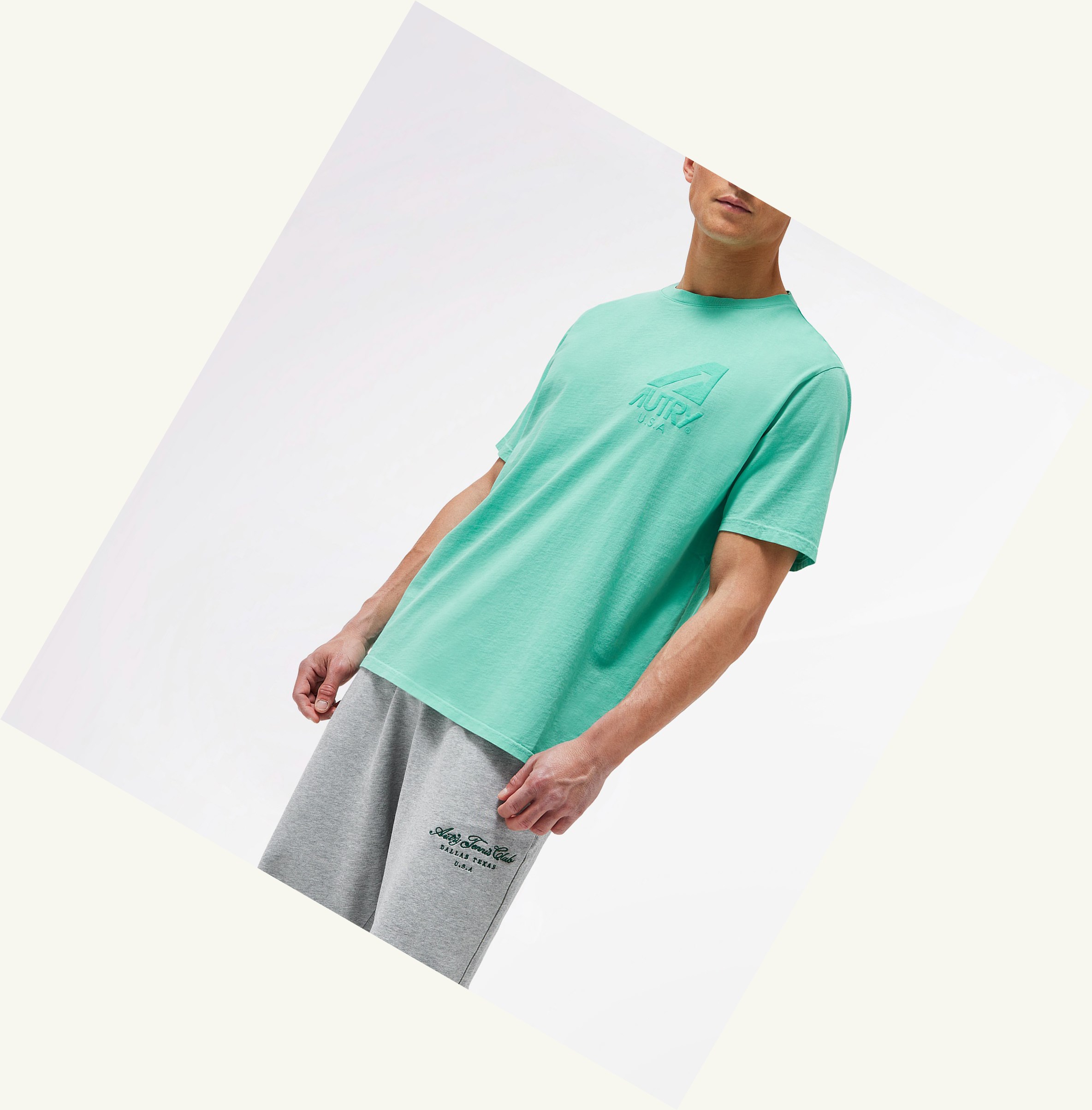 Men's Autry Matchpoint T Shirts Green | 782490LHP