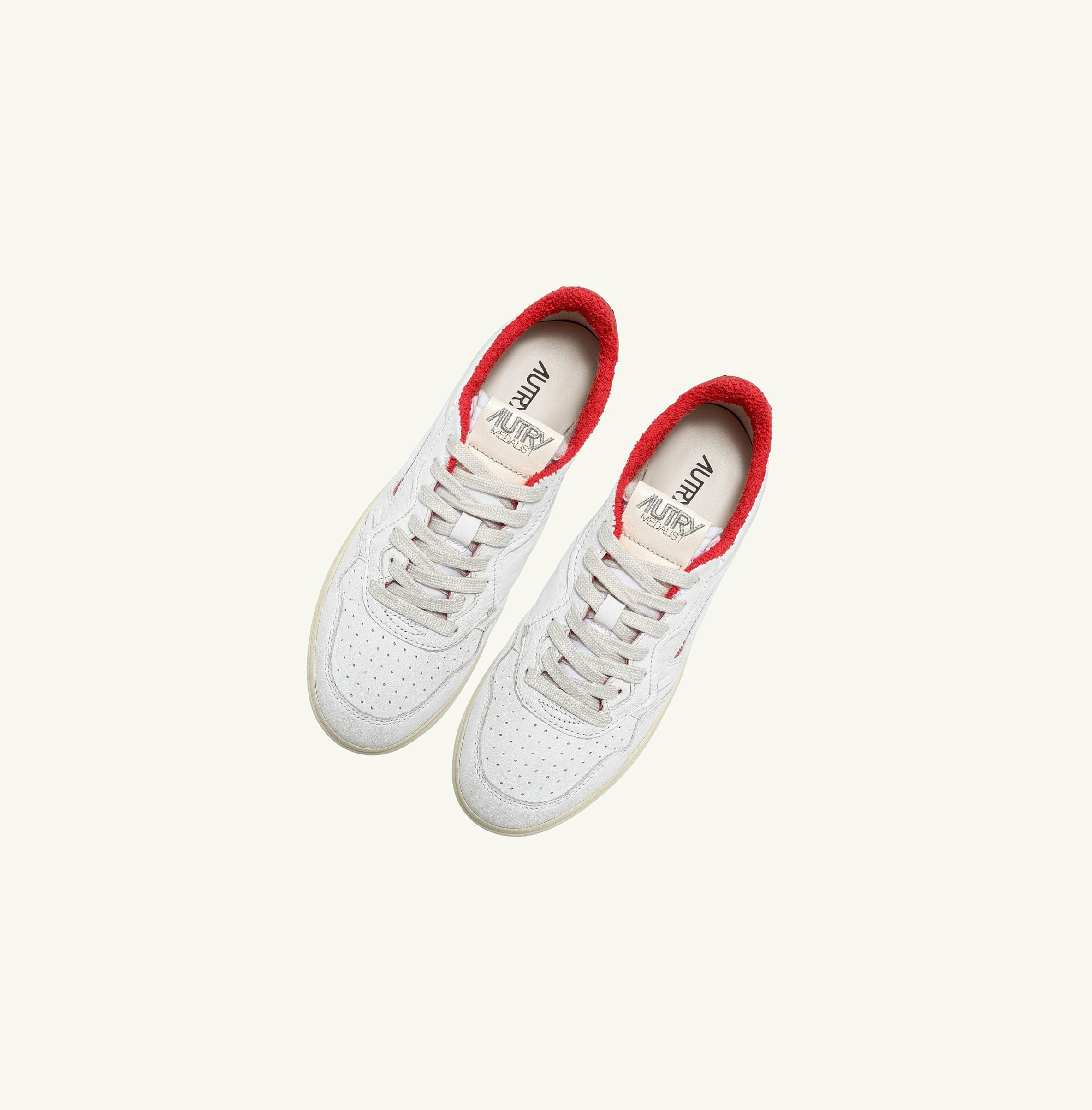 Men's Autry Medalist Low Trainers White Red | 290361DSY