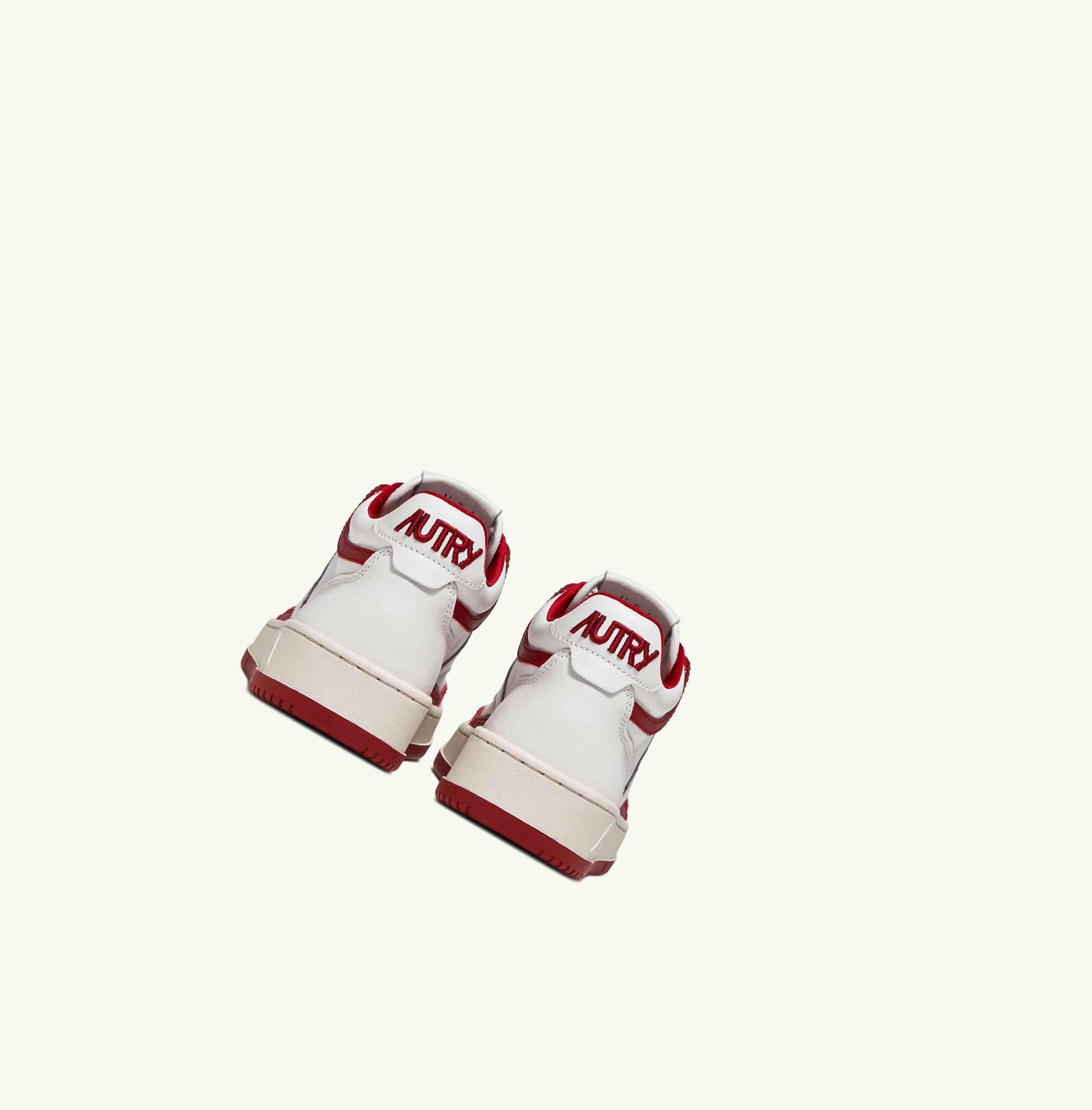 Men's Autry Open Mid Trainers White / Red | 520396ZMD
