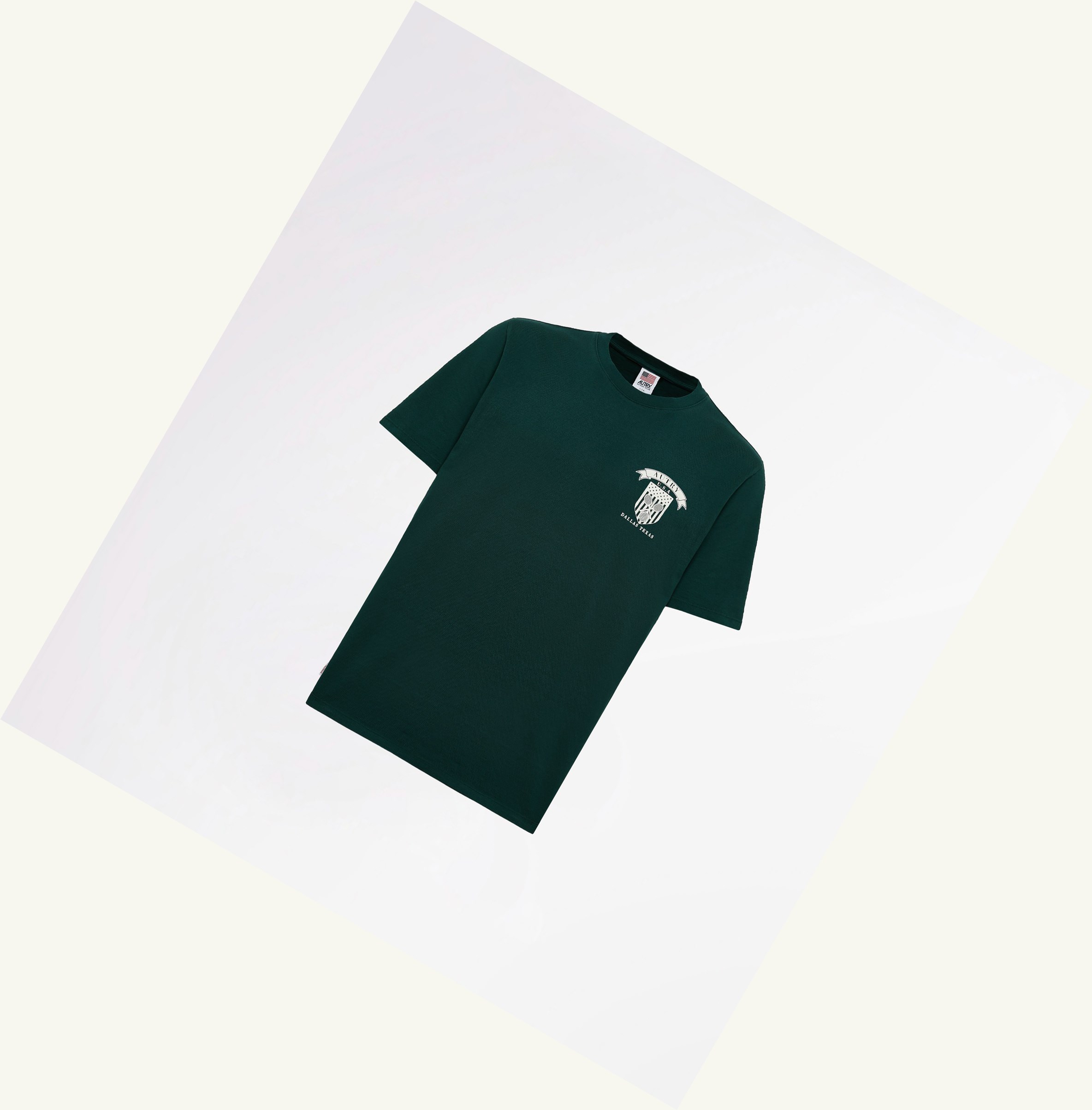 Men's Autry Tennis Club Badge T Shirts Green | 374096TEM