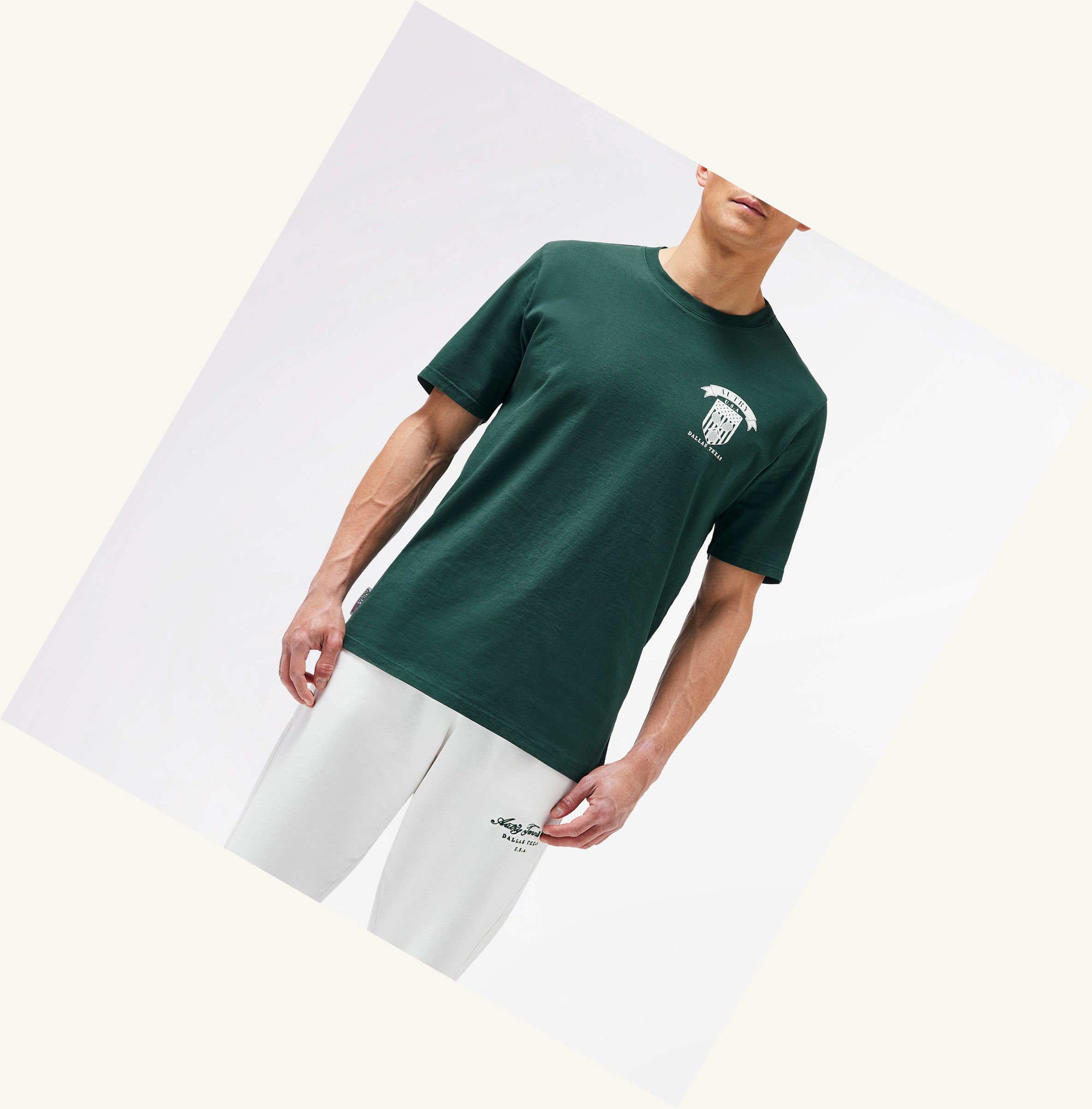 Men\'s Autry Tennis Club Badge T Shirts Green | 374096TEM