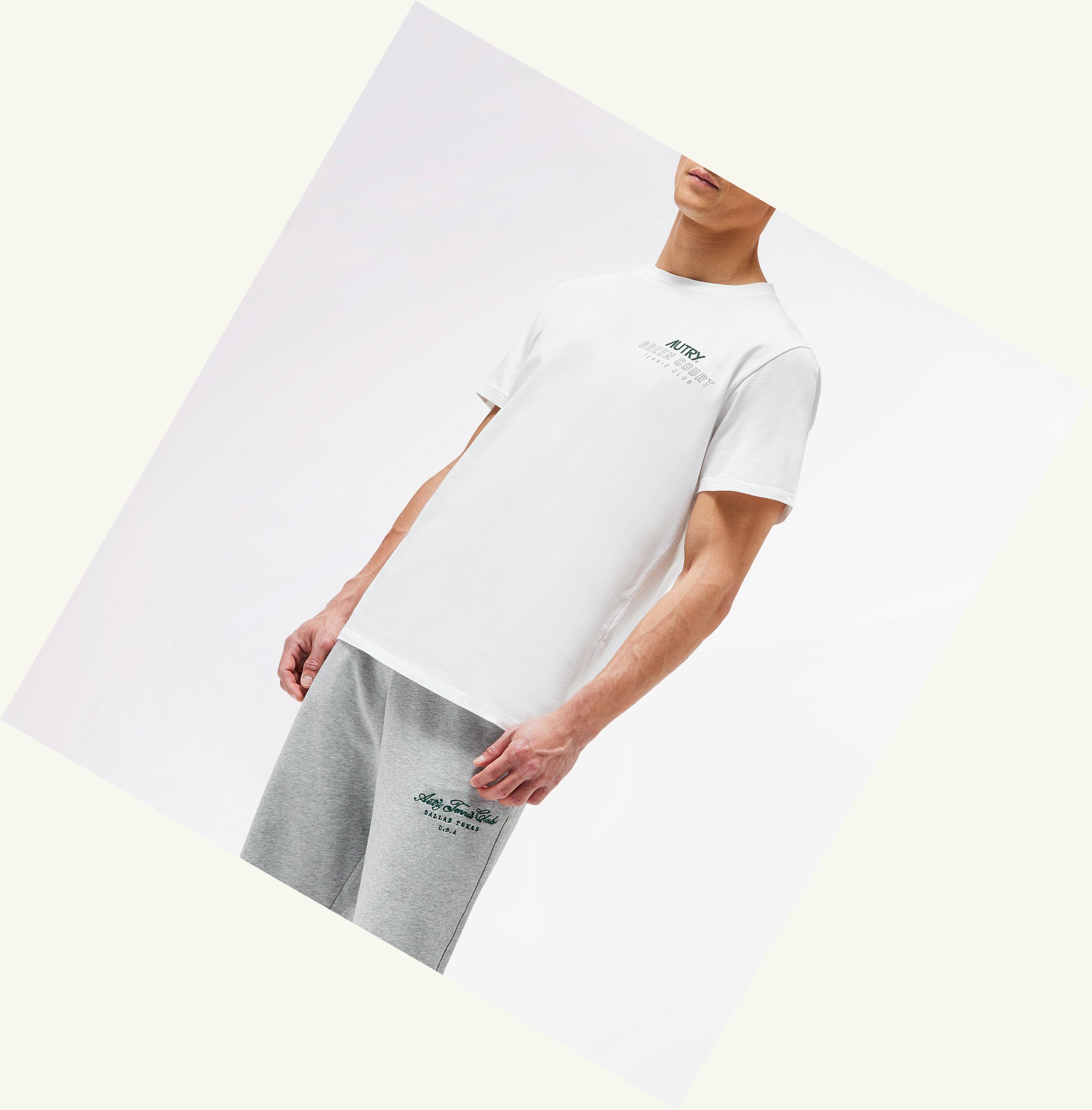 Men's Autry Tennis Club Court T Shirts White | 746201CUM