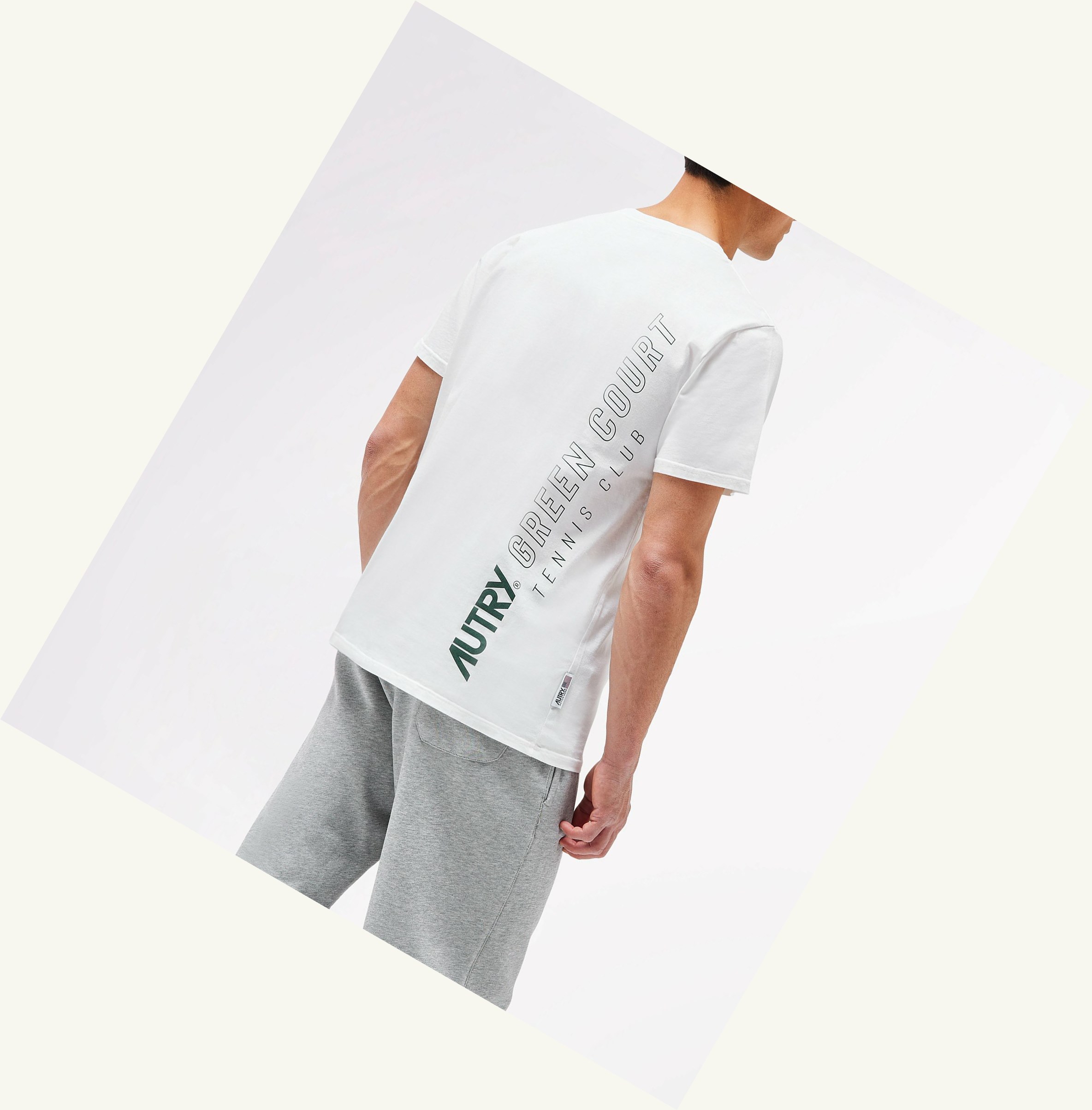 Men's Autry Tennis Club Court T Shirts White | 746201CUM