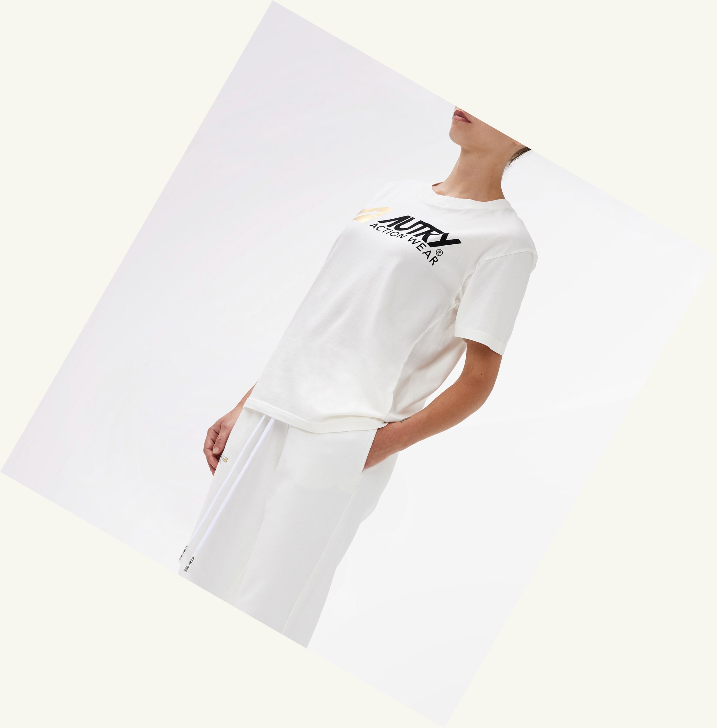 Women's Autry Crew Neck T Shirts White | 817536IWO