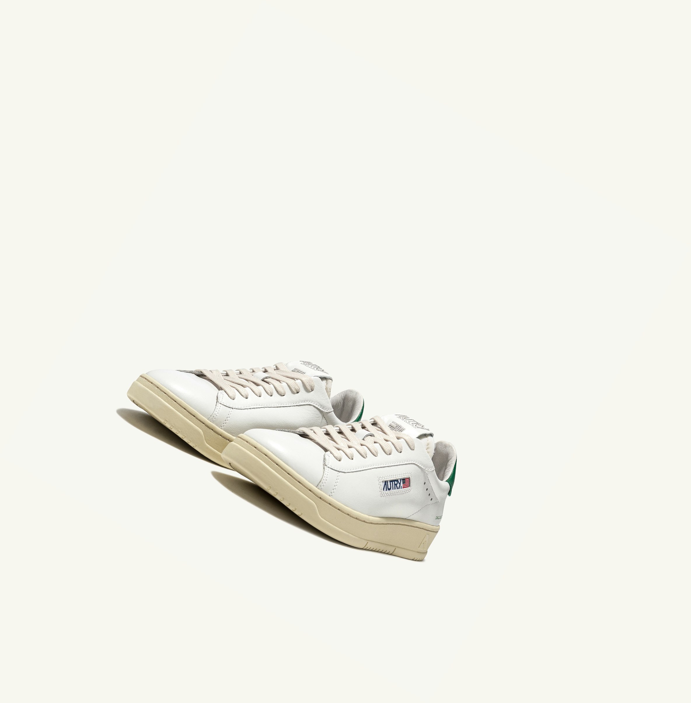 Women's Autry Dallas Low Trainers White Green | 176542LAV