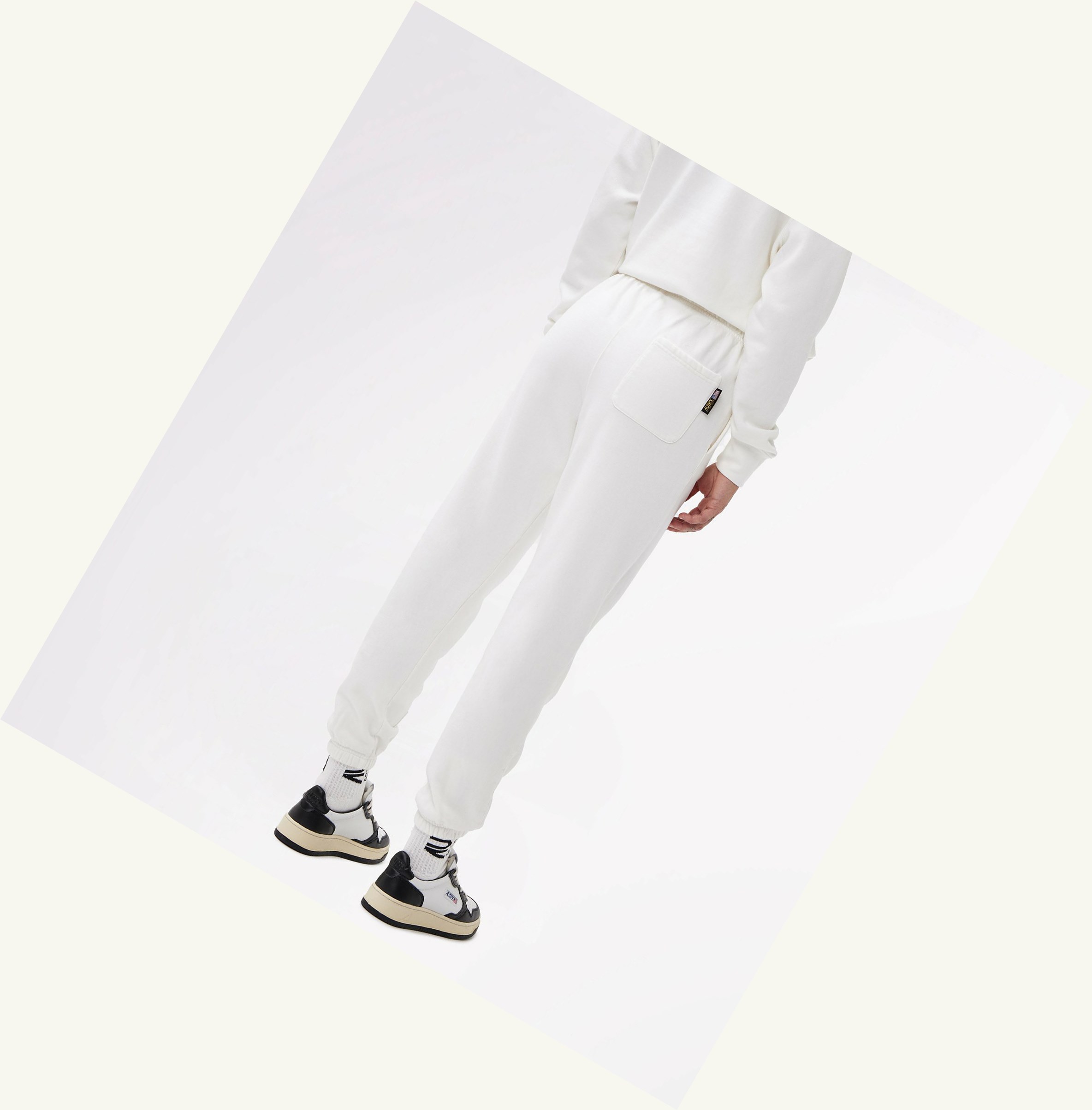 Women's Autry Fleece Pants With Golden Logo Sweatpants White | 271950UST