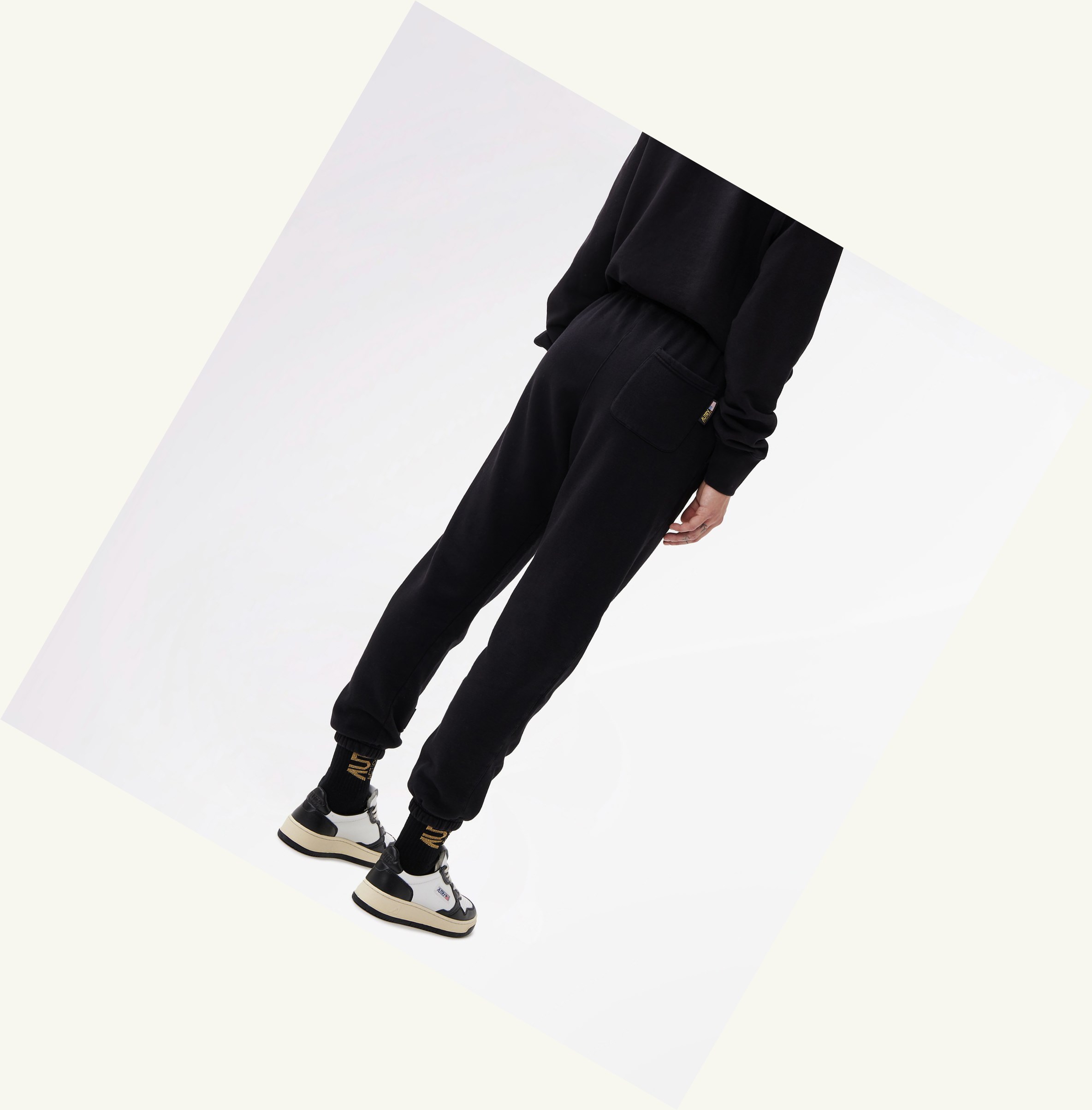 Women's Autry Fleece Pants With Golden Logo Sweatpants Black | 731260OPS