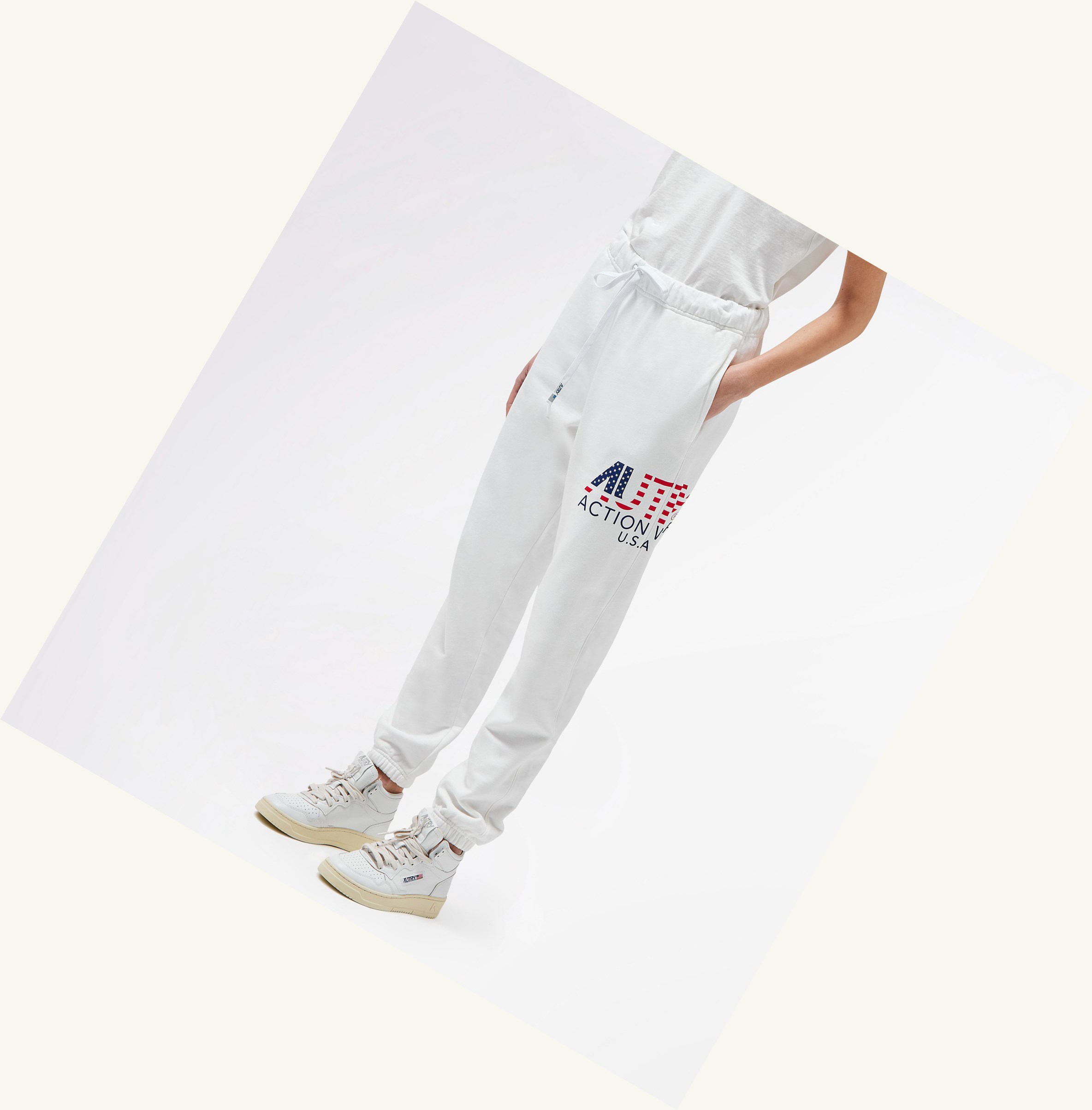 Women's Autry Iconic Logo Pants Sweatpants White | 649851GOW