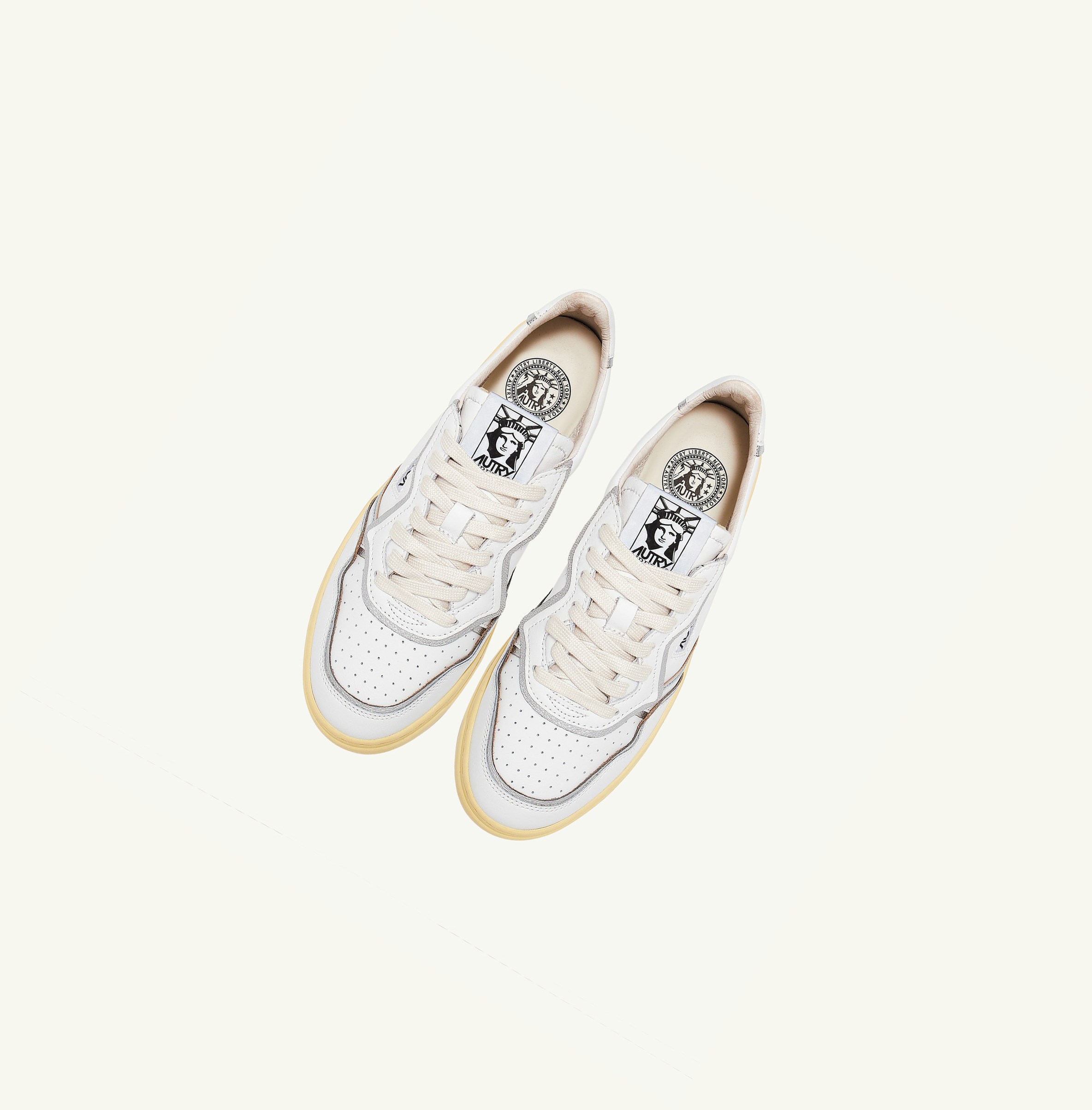 Women's Autry Liberty Open Low Trainers White Silver | 076439NHY