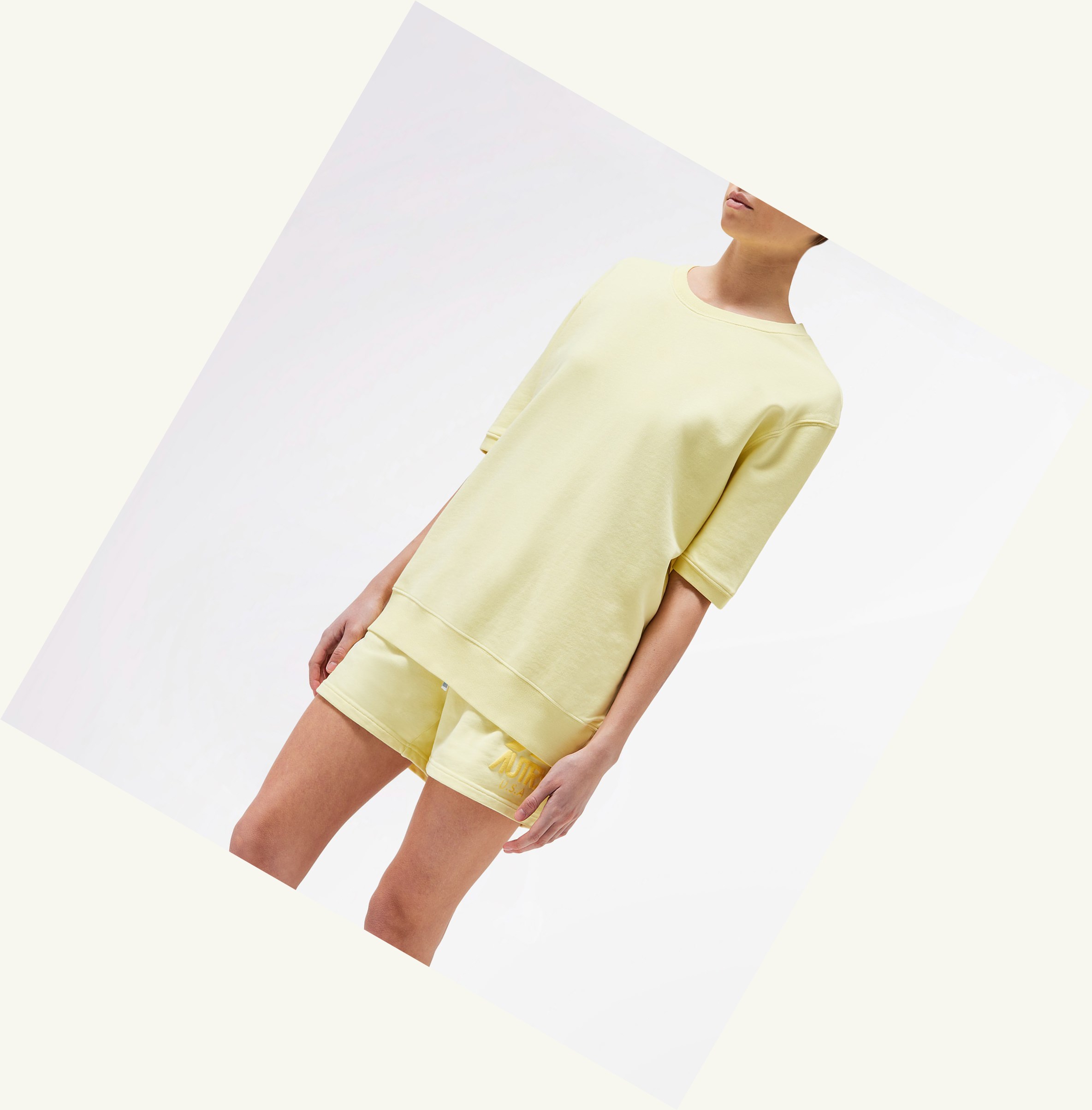 Women's Autry Matchpoint Sweatshirt T Shirts Yellow | 742513WKQ