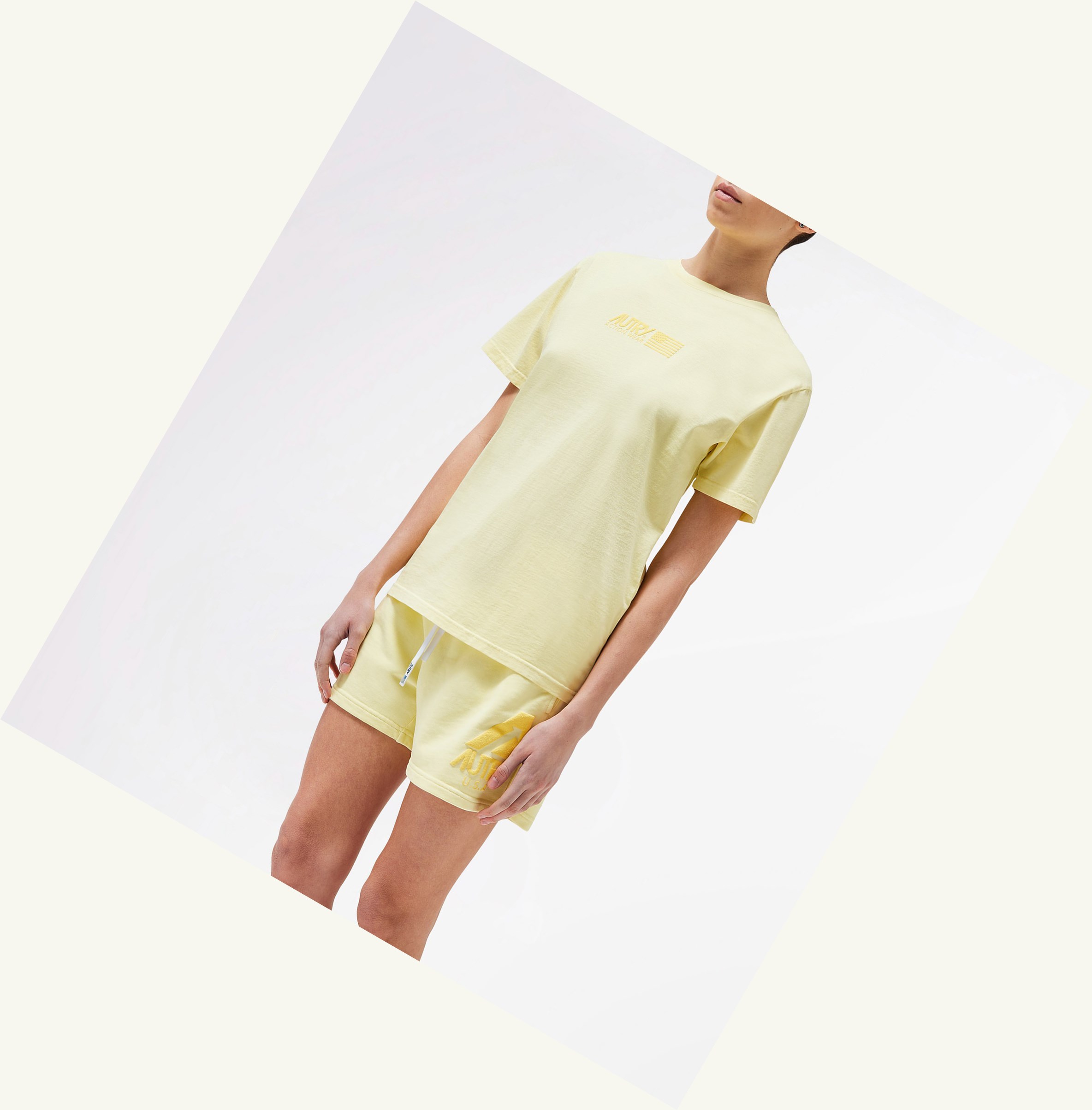 Women's Autry Matchpoint T Shirts Yellow | 062549RUS