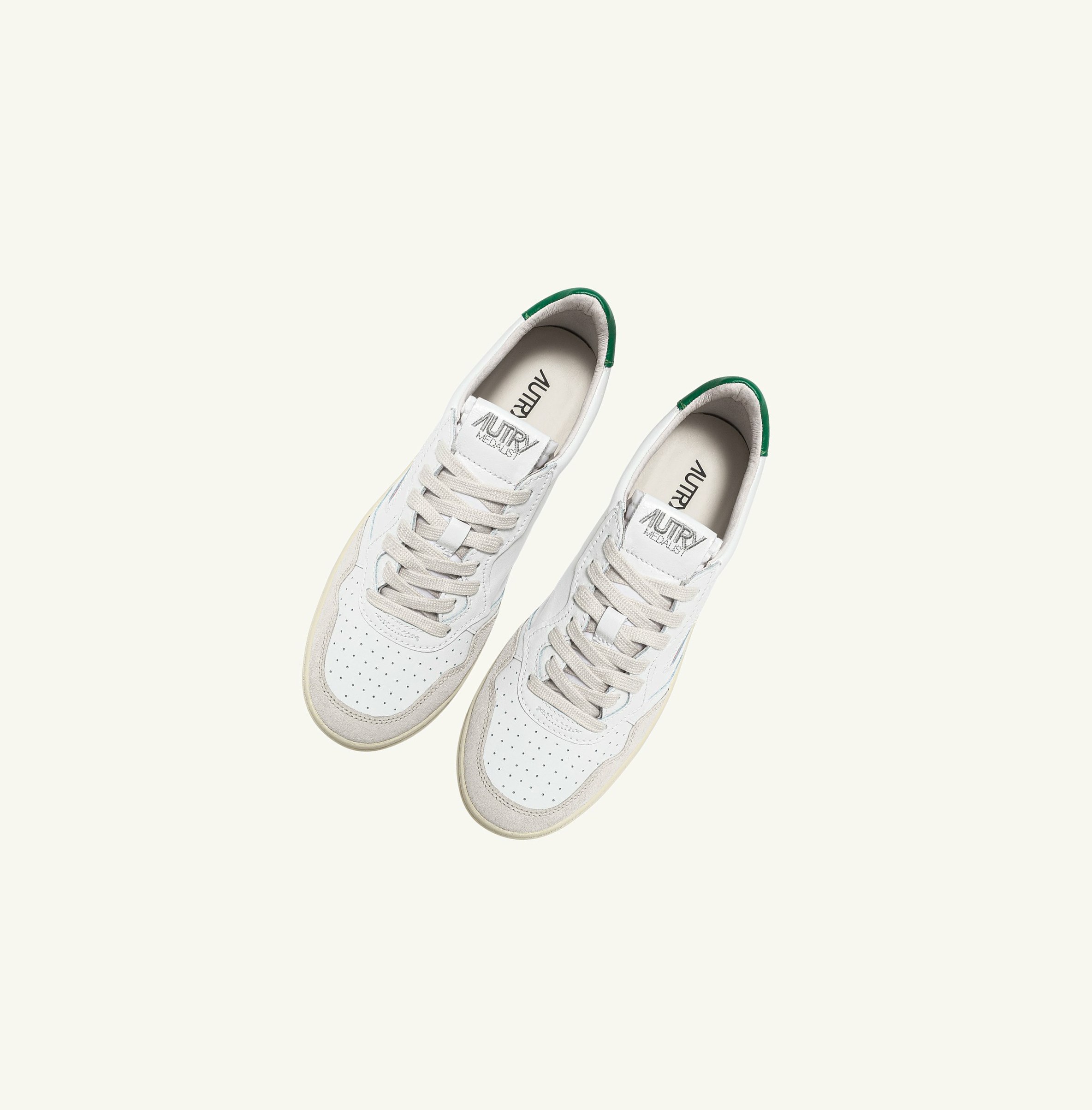 Women's Autry Medalist Low Trainers White Green | 237059YZG