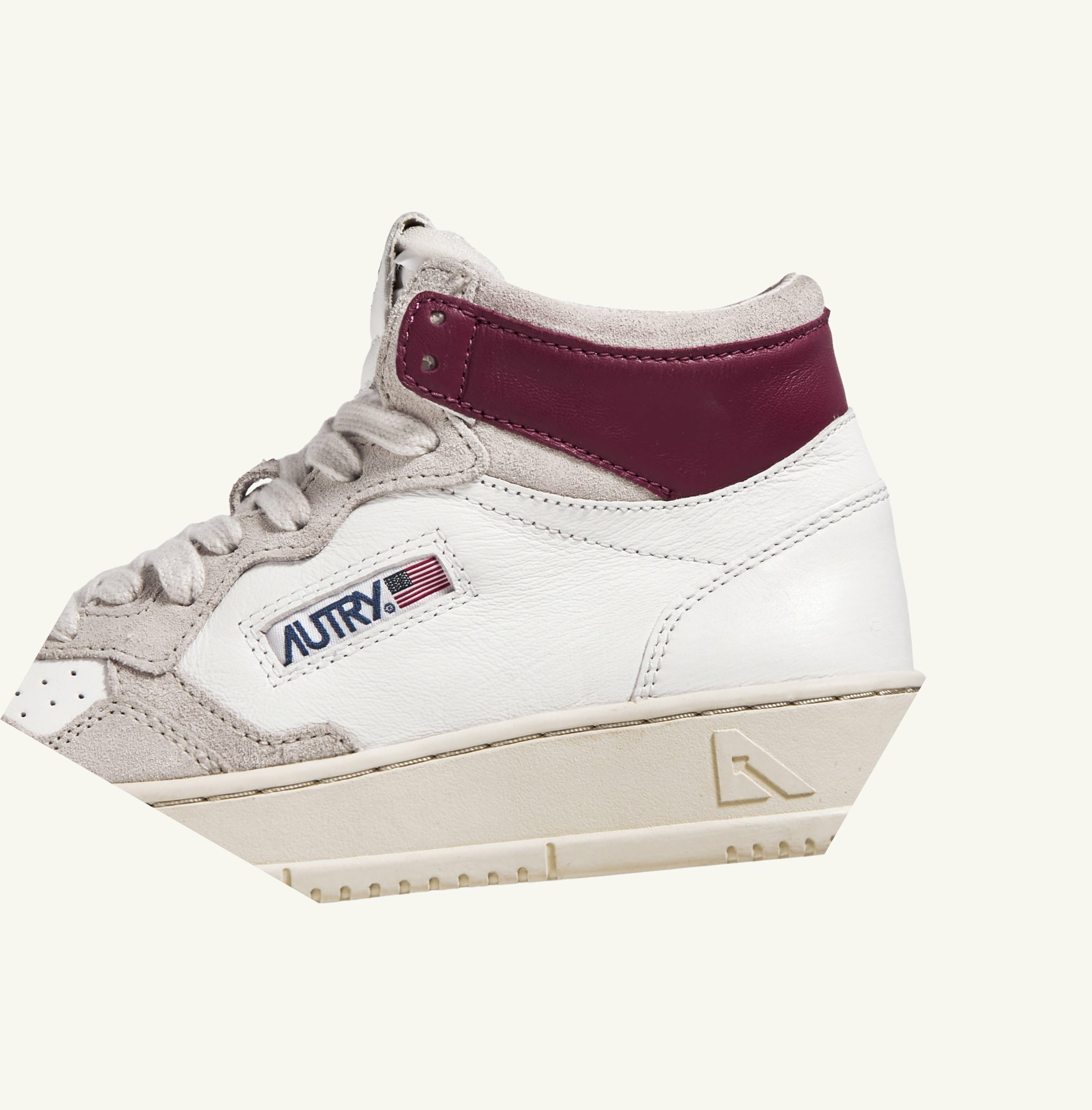 Women's Autry Medalist Mid Trainers White Burgundy | 401937KTV