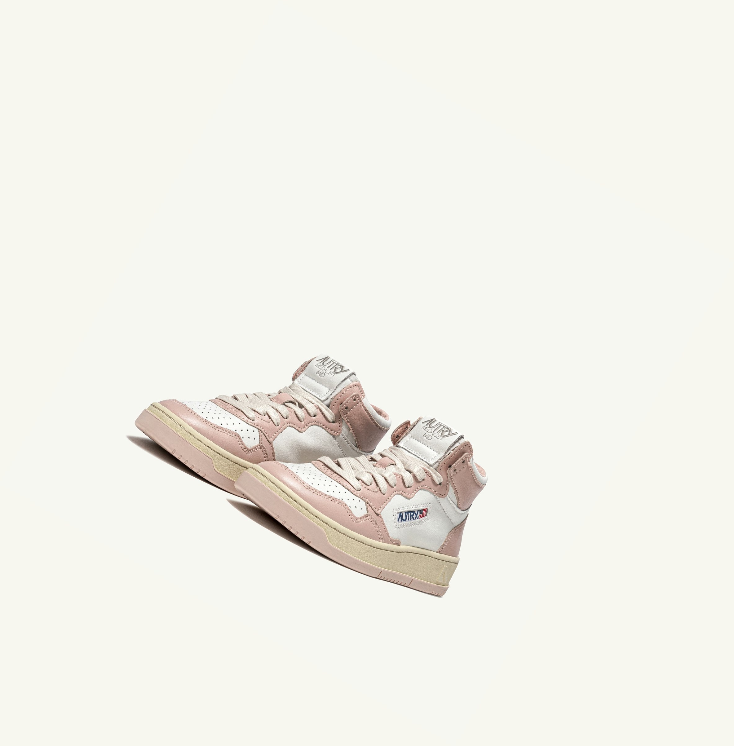 Women's Autry Medalist Mid Trainers White Pink | 416807HAJ