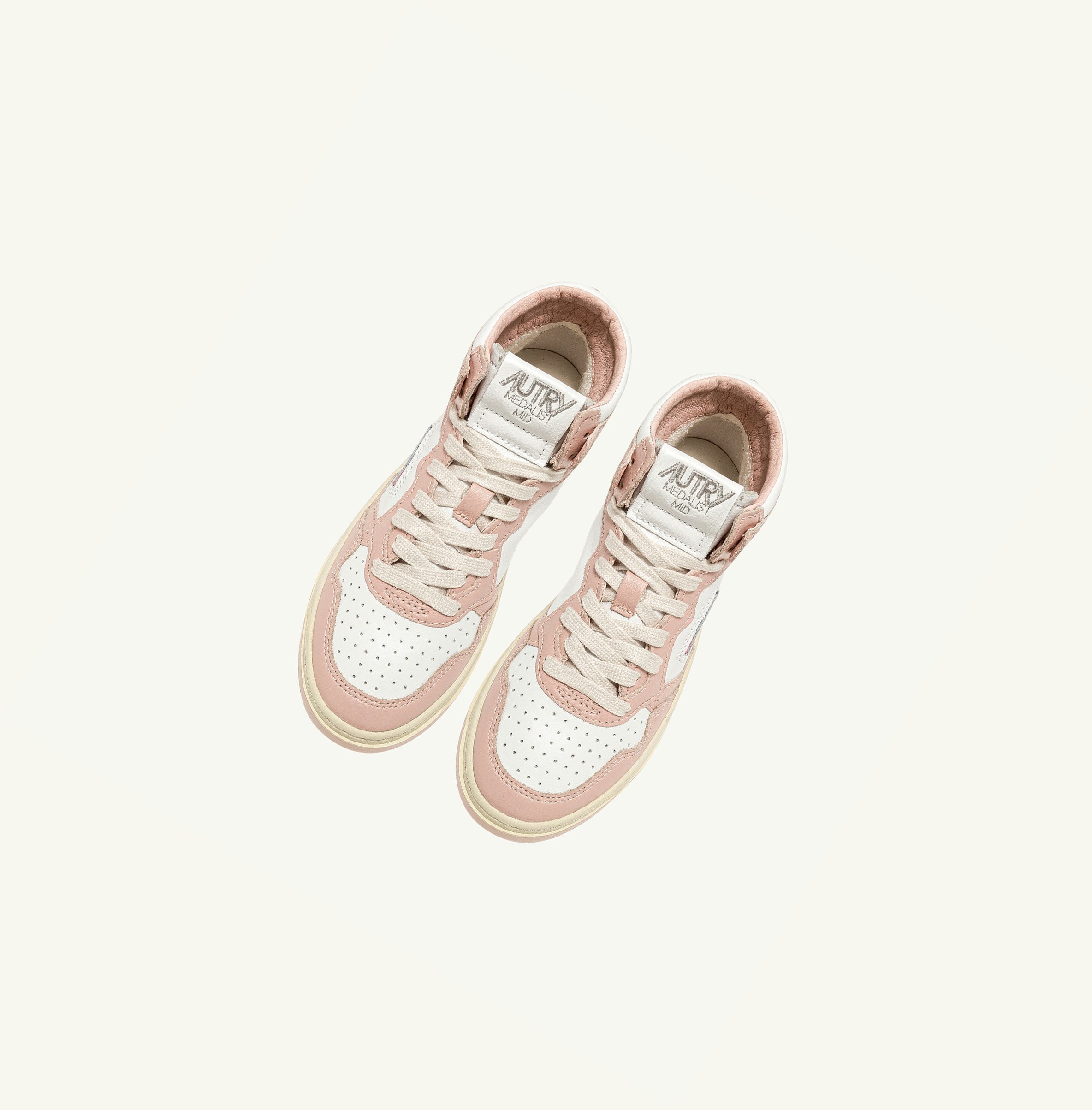 Women's Autry Medalist Mid Trainers White Pink | 416807HAJ