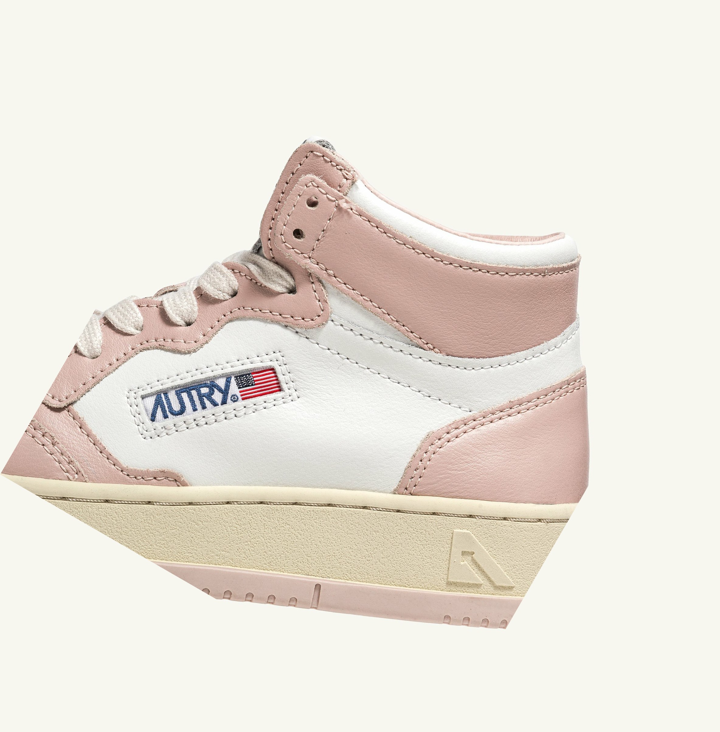 Women's Autry Medalist Mid Trainers White Pink | 416807HAJ