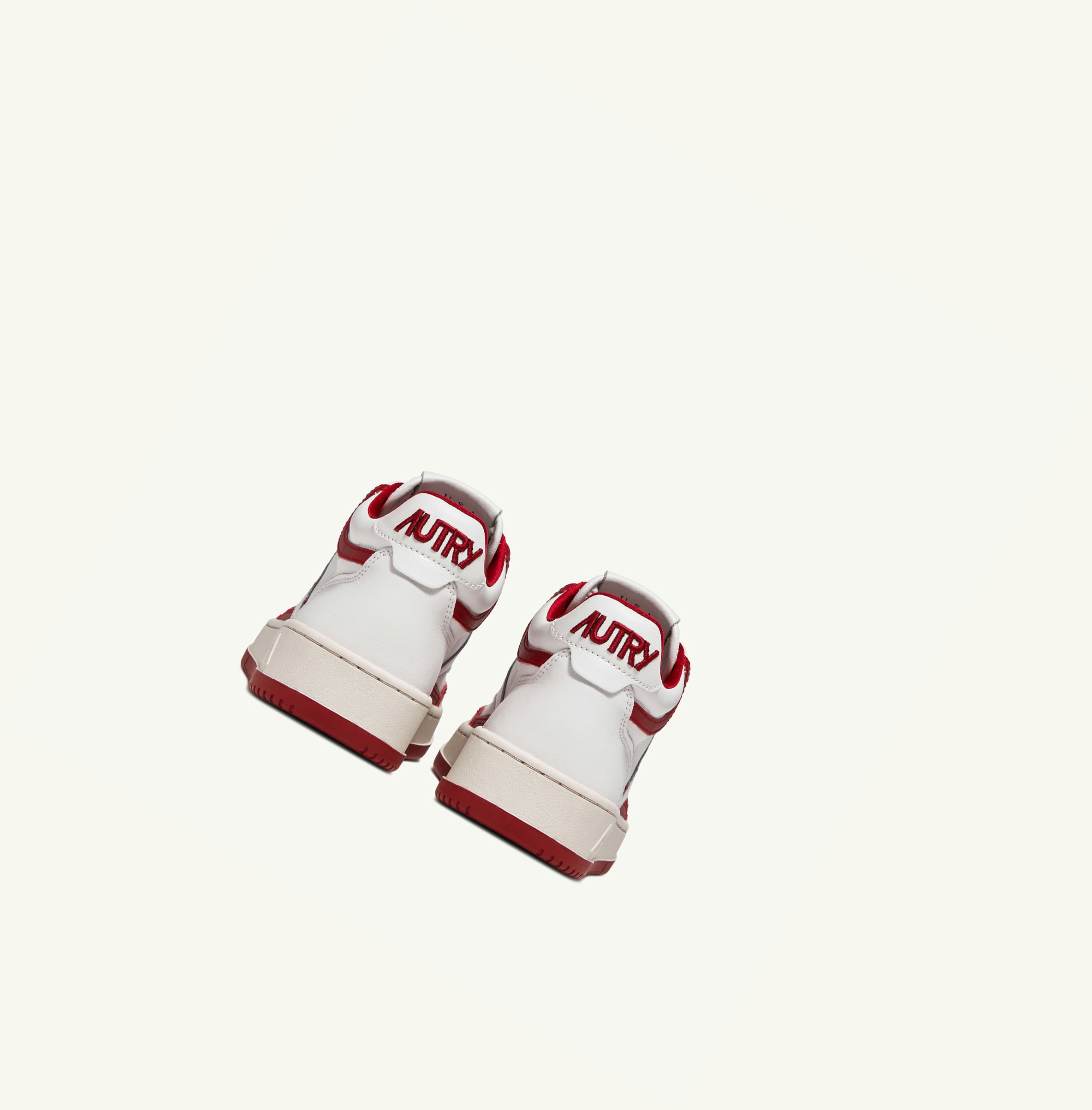 Women's Autry Open Mid Trainers White Red | 493061TVB