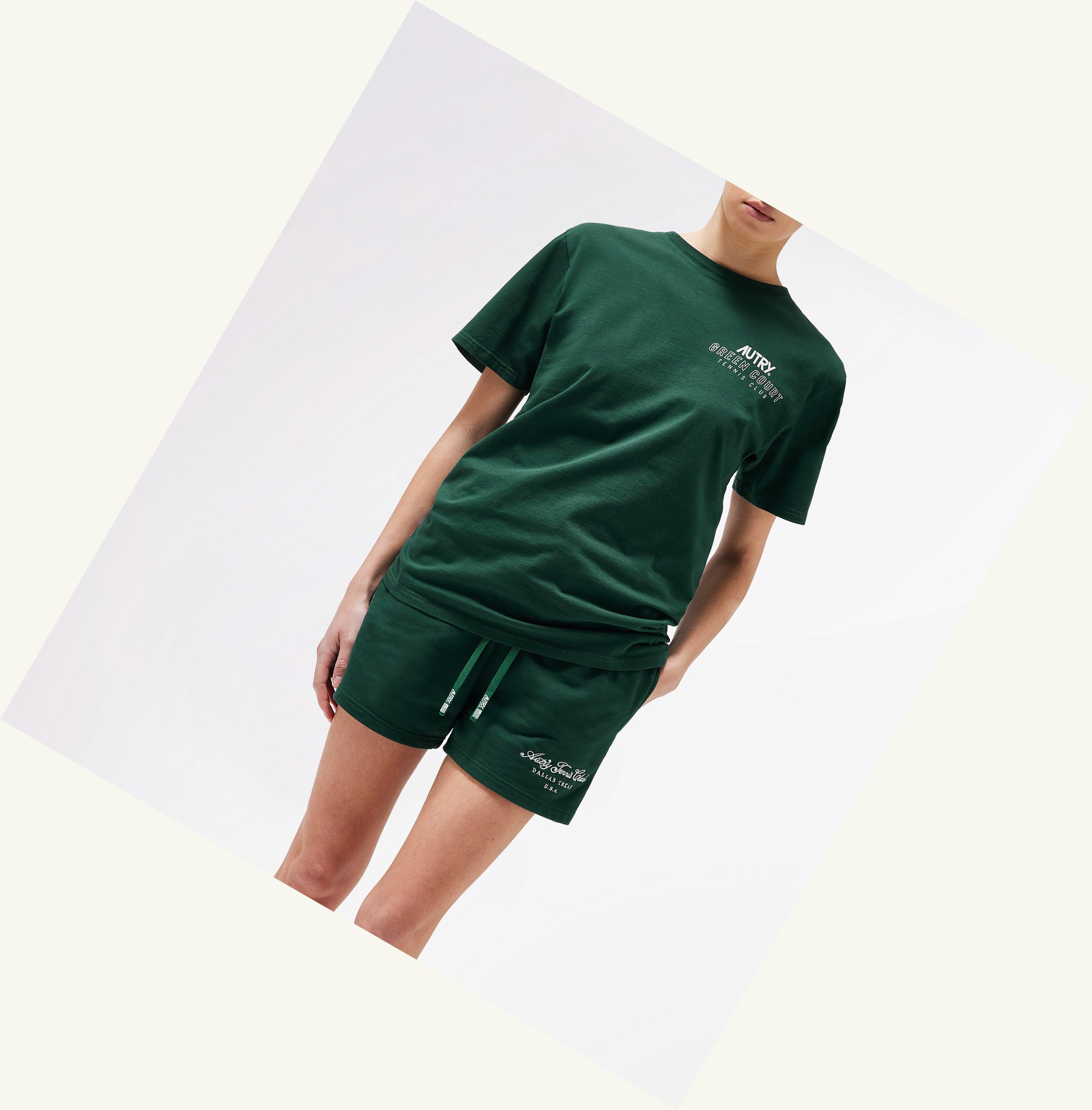 Women\'s Autry Tennis Club Court T Shirts Green | 869412NBG