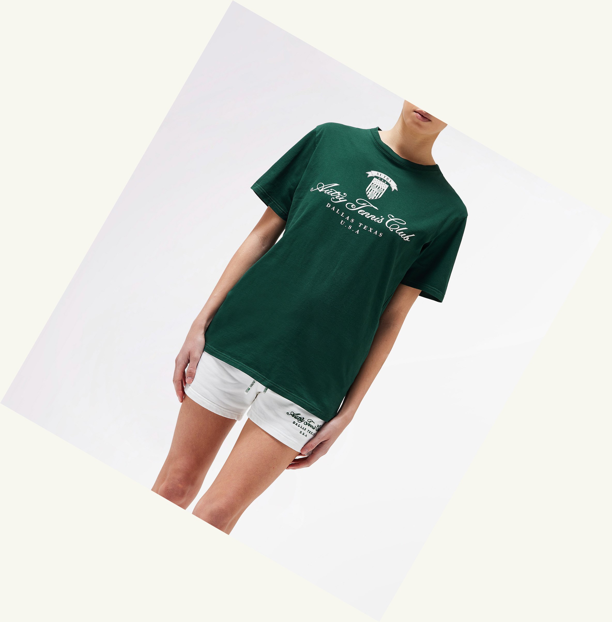 Women\'s Autry Tennis Club T Shirts Green | 048579CDU