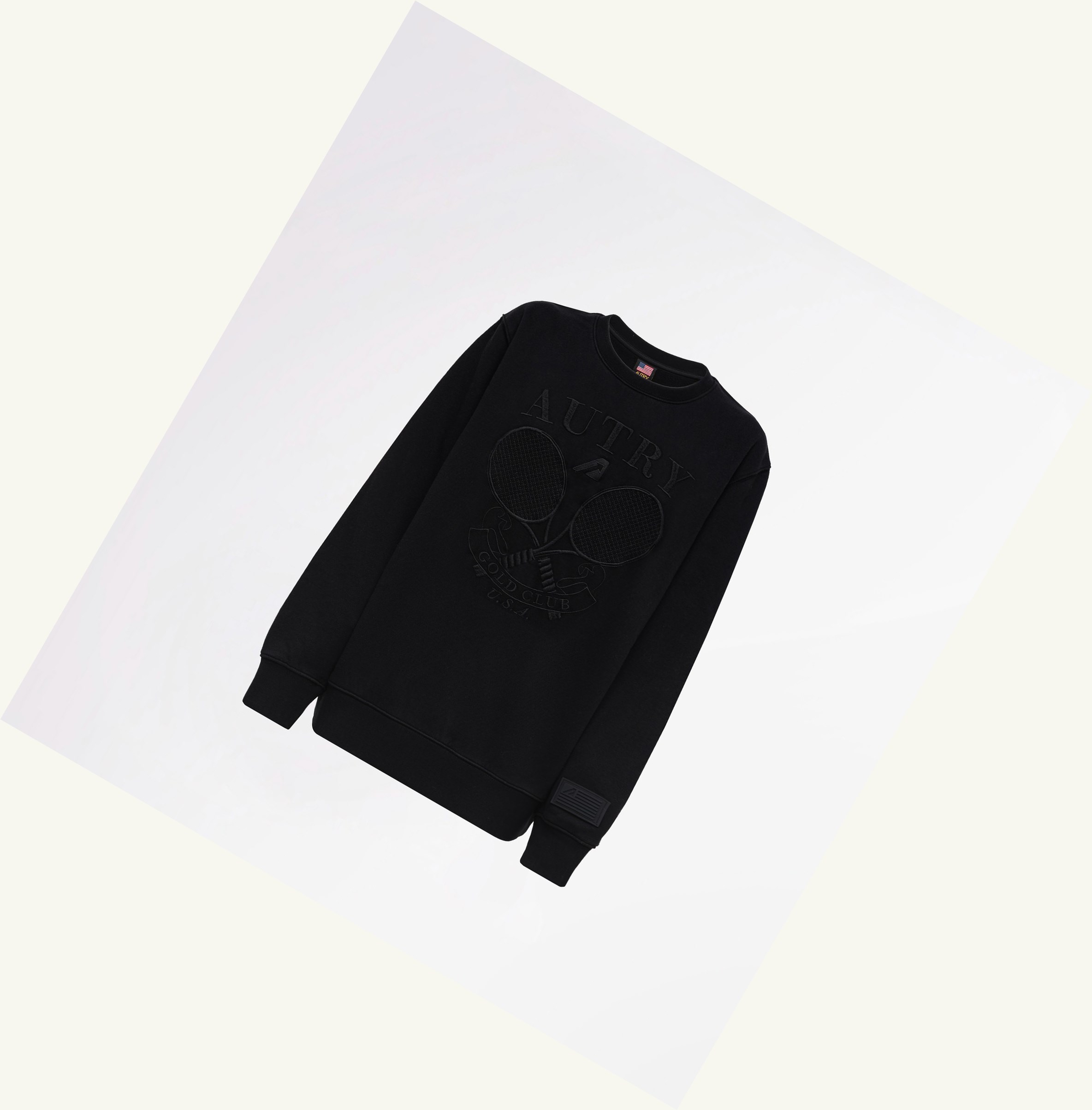 Women's Autry Tennis Crew Neck Sweatshirt Black | 536094UDG