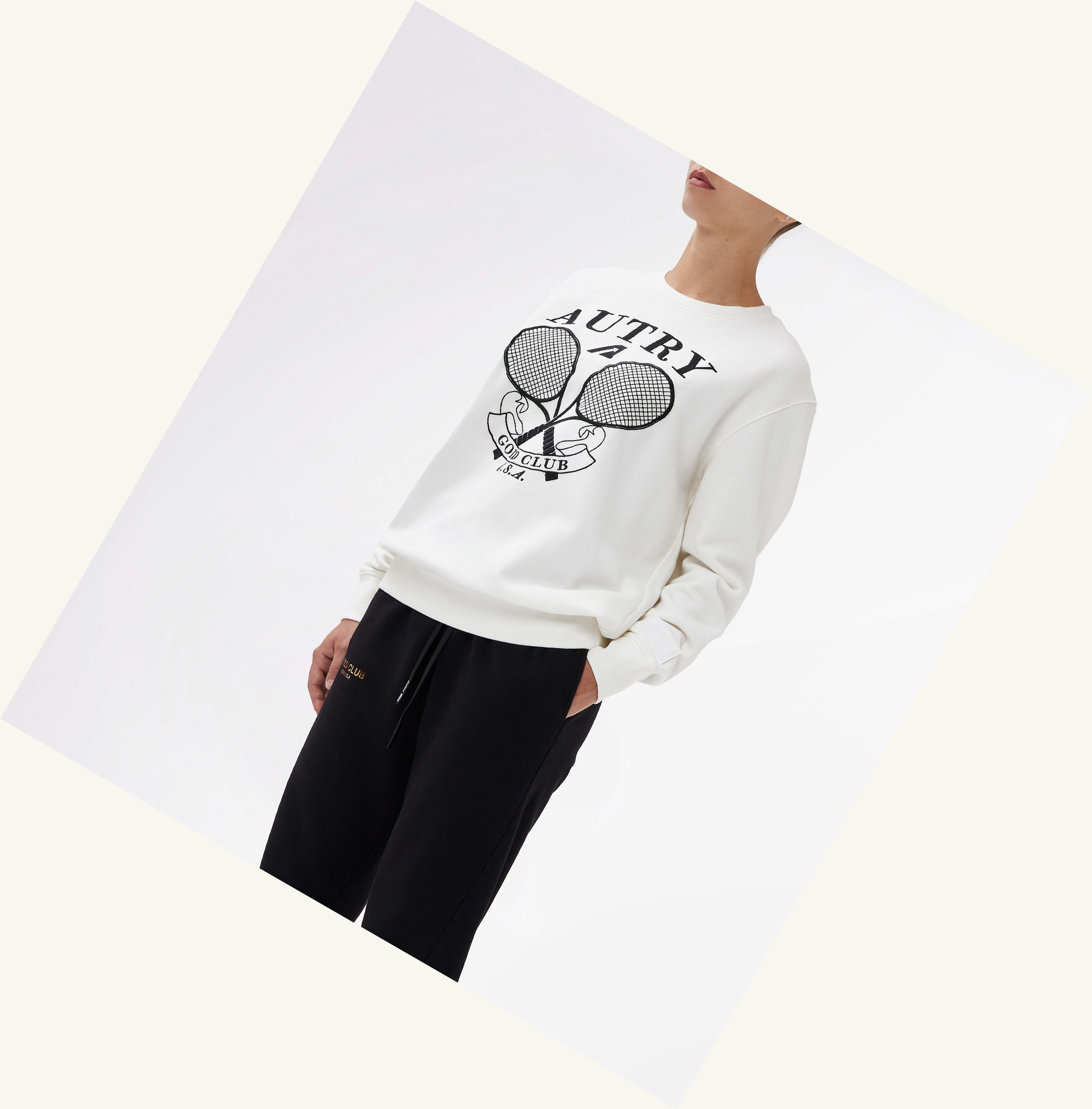 Women's Autry Tennis Crew Neck Sweatshirt White | 980174ICL